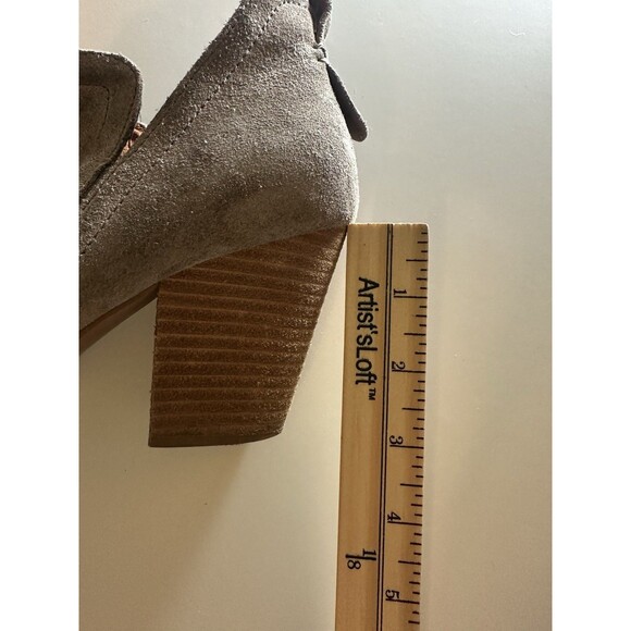 JEFFREY CAMPBELL Women Rosalee Gray Suede Ankle Boots Block Heel Boho Slip On 8 - Picture 14 of 14